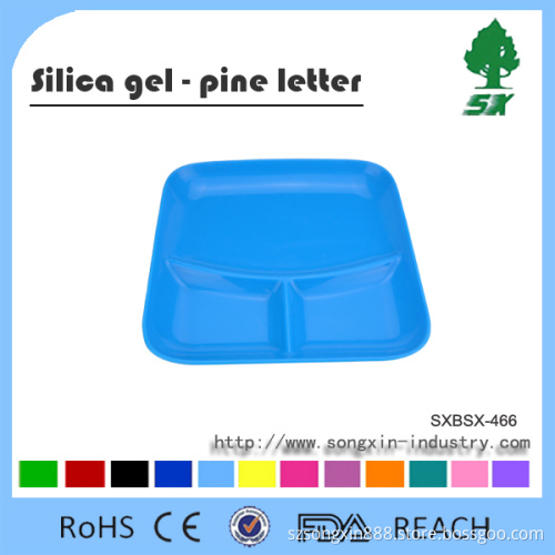3 Caves Sqaure Shape Food Silicone Tray/Plate/Disk